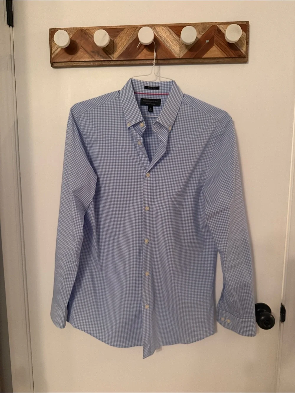 Banana Republic Blue Gingham Dress Shirt